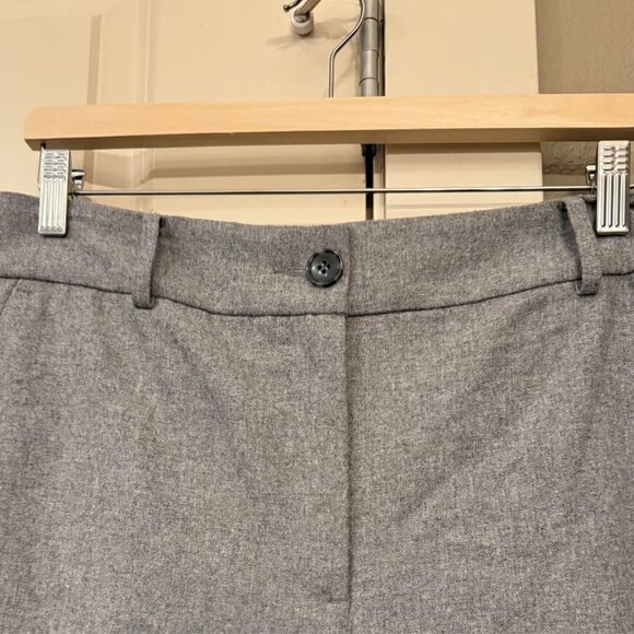 Women’s Loft NWT Gray Lined Straight Cropped Cuff Wool Blend Dress Pants-Size 12 - Picture 9 of 10